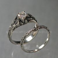 CRYSTAL PEAKS .50ct. Moissanite in 14k White Gold. by BandScapes