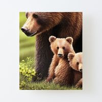 Get my art printed on awesome products. Support me at Redbubble #RBandME: https://www.redbubble.com/i/canvas-print/Cute-bear-cartoon-mama-bear-and-baby-bears-mama-bear-and-cute-cubs-gifts-for-animals-lovers-by-haRexia/140917062.56DNM?asc=u