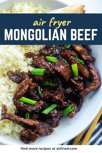 This Mongolian beef recipe is easy and clean to make! #airfryer #asiancuisine #dinnerrecipes