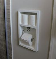 Excellent space saving idea for a small bathroom.: Custom toilet paper holder: