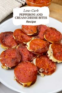 Indulge in the ultimate keto-friendly snack with our Cheesy Keto Pepperoni Bites. Each bite-sized morsel is bursting with the bold flavors of pepperoni and the creamy richness of cheese, all wrapped up in a crispy crust that's sure to delight. Perfect for your party platter or as a quick snack to satisfy those savory cravings. Make these irresistible bites your new snacking staple and share your joy with #KetoPepperoniBites #CreamCheeseCravings #KetoSnackTime #LowCarbLove