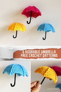 6 Adorable Umbrella Crochet Patterns - FREE - iGOODideas.com