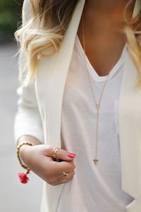 Love the long gold necklace