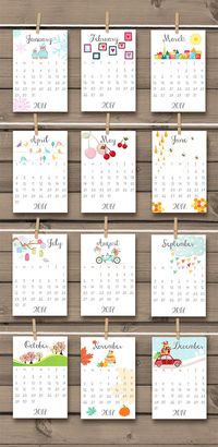 Printable 2017 calendar 2017 Wall calendar door Anietillustration