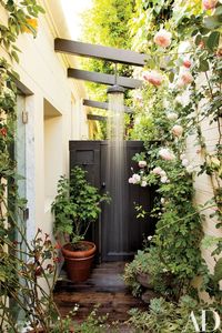 An outdoor shower off the master bath. | archdigest.com