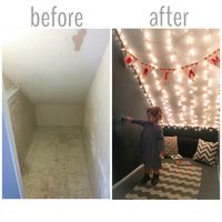 Closet Makeover + Underneath Staircase + Closet Playroom + Chalkboard Walls + Twinkle Lights