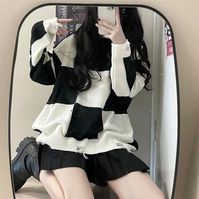 Plaid Korean Style Sweater - Pastel Gothic Clothing & Stuff