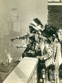 Blackfoot Indians on the Roof of the McAlpin Hotel, Refusing to Sleep in their Rooms, New York City, Photographic Print by American Photographer (date unknown) at Art.com