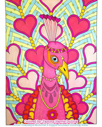 Peacock coloring page from Thaneeya McArdle's Hippie Animals Coloring Book