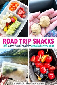 Looking for road trip snack ideas for your next vacation? This HUGE list includes any kind of food you might need. From healthy snacks to prepare ahead to sweet treats and full meals, this list has over 100 ideas you'll absolutely love! | Road Trip Food | Road Trip Snacks | USA Road Trip | Road Trip Ideas | Adventure Car Trip | Vacation Food | Packing Tips | Travel Tips