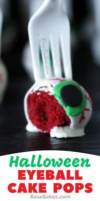 Eyeballs on a Fork Red Velvet Cake Pops are perfect for Halloween treats! They're also easy to make and so creepy and everybody will love them!