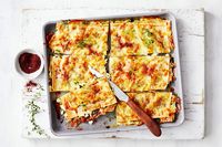 Using mountain bread in place of pastry and cooked in the oven, not a barbecue, this Turkish-inspired layered gozleme is on the dinner table in just 40 minutes. You'll love the three different types of cheeses - ricotta, feta and mozzarella.