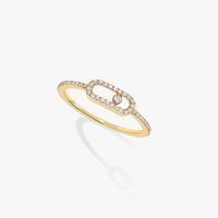 Yellow Gold Diamond Pavé Ring Move Uno | Messika 05630-YG