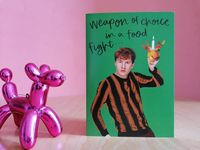 Bit niche this one, but if you know, you know! Featuring my fave comedian James Acaster and his hilarious piece about Christingles, what more could you want in a comedy Christmas Card! This card has been printed on 270gsm premium card, comes with a brown envelope and has been left blank on the inside for your own message. Please check out the rest of Rosie and Ramona's page for more cards, prints, decorations and handpainted goodies!