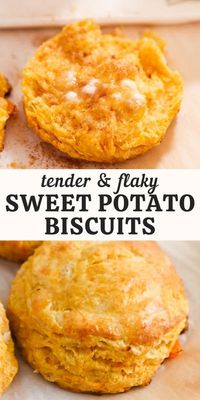 Sweet potato biscuits are tender, buttery southern style biscuits made extra fluffy and moist with roasted sweet potato. These biscuits are the perfect fall treat and are great with breakfast or as a side!