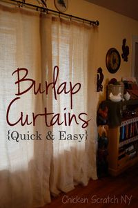 Floor Length Burlap Curtains - tie back with flowers                                                                                                                                                                                 More