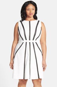 Julia Jordan Mesh Inset Fit & Flare Dress (Plus Size) available at #Nordstrom