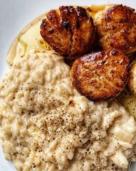 Seared Scallops and Lemon Parmesan Risotto