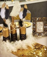 PRICES MAY VARY. Eye catching gold dipped feathers to decorate your vintage wedding or Gatsby themed party! With decorative gold glitters, these feathers will be stunning accessories on your party. The gorgeous vintage inspired feather cake topper made big ostrich feathers, hand curled ivory peacock feathers , netting, pearls accent and rhinestone piece ! great for home decoration and party decoration like Gatsby themed party, birthday party, prom, pageant, wedding, dress up, cosplay, fancy dres