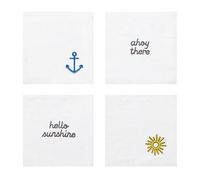 Nautical Embroidered Linen Coasters, Set of 4 - Assorted #potterybarn