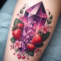 A crystals/strawberry tattoo design generated by Bing's AI image generator