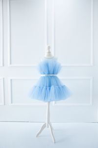 READY TO SHIP Last Size 7 Blue Birthday Party Tutu Dress, Tulle Wedding Guest Flower Girl Prom Gown, Puffy Special Occasion Princess Dress - Etsy