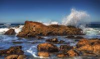 sea wallpaper wave rock splashing brown surf daytime ocean during water crash mountain california wallpapers near sunset beach 1920 glacier