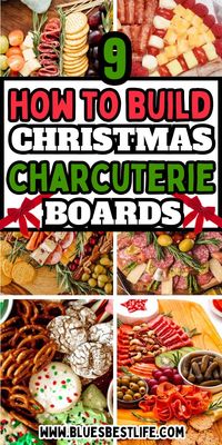 Learn how to build beautiful Christmas charcuterie boards with these DIY ideas. Perfect for holiday parties, create easy and simple meat and cheese trays in the shape of a tree or wreath.