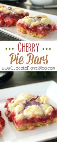 Cherry Pie Bars | Cupcake Diaries