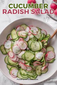 Light, crisp, and colorful! This cucumber-radish salad is perfect for warm days. Easy, healthy, and ready in minutes. #VeganRecipe #EasyMeals #SummerSalad