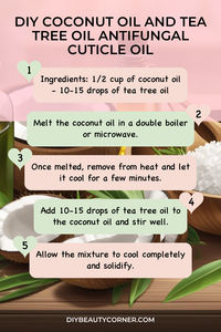 Discover and create your own nourishing blend with this easy DIY Coconut Oil and Tea Tree Oil Antifungal Cuticle Oil recipe. Give your nails the care they deserve! Perfect for a relaxing self-care routine or as a thoughtful homemade gift for others. Enjoy the benefits of natural ingredients working wonders on your cuticles. Say goodbye to dryness and hello to healthy, beautiful nails!