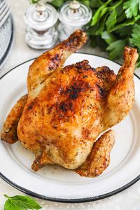 Prepare for dinner table success with this delicious and tender air fryer Cornish hen recipe! These Cornish game hens cook quickly in the Ninja foodi, yielding meat so tender and juicy it practically falls off the bone. Whether it's Thanksgiving or a special occasion, you're guaranteed a hit! #everythingairfryer #airfryercornishhen #airfryercornishgamehens #easyairfryercornishhenrecipe