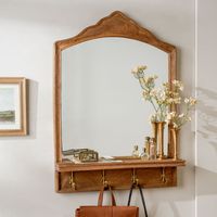 James Mirror with Hooks and Shelf