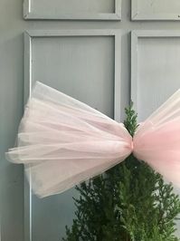 Christmas Tree Topper Tulle Bow. Xmas Blush Pink Bow Ornament. - Etsy