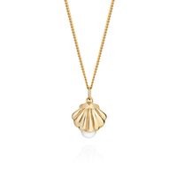 Double Side Shell & Pearl Necklace - Gold | Lee Renee | Wolf & Badger