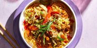 Sweet and Spicy Pork and Napa Cabbage Stir-Fry with Spicy Noodles