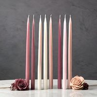 Colored Wax Tapered Candles in Various Colors- Rose, Magenta, Taupe, Ivory, White