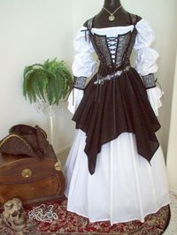 Gray Black Skulls Pirate Wedding Gown Dress Costume. by scalarags | for inspiration