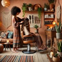 Relax in a Bohemian Home Salon while you get your hair done