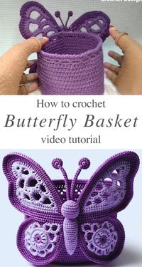 Crochet Butterfly Basket: A Gorgeous Handmade Masterpiece - CrochetBeja