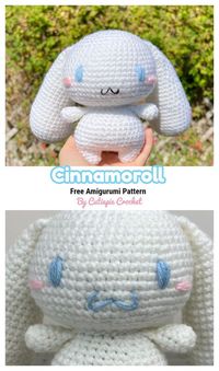 This is a free and relatively beginner-friendly crochet pattern to make your very own amigurumi Cinnamoroll Plushie