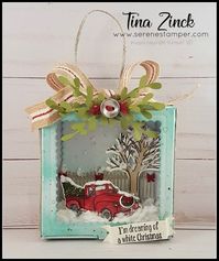 Festive Farmhouse Christmas Ornament by Tina, a diy craft post from the blog Frenchie Stamps, written by France Poitras Martin on Bloglovin’