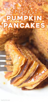 Filled with brown sugar, cinnamon, buttermilk, and pumpkin, this easy recipe for Pumpkin Pancakes is a perfect Fall breakfast or all year round!