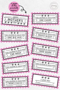 Free Printable Mother's Day Coupon Book