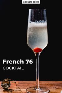 This French 76 recipe is effervescent with a citrus zing! It's a vodka spin on the classic French 75 cocktail that's just as fun. #french76 #vodka #champagne #champagnecocktail #french76cocktail #drink #vodkacocktail