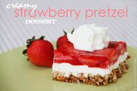 Cream Cheese Strawberry Pretzel Dessert.......incredibly simple and oh so yummy!  www.makeit-loveit.com