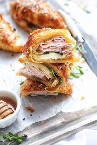 Buttery Garlic Baked Croissants with Turkey & Harvarti – SIMPLY BEAUTIFUL EATING