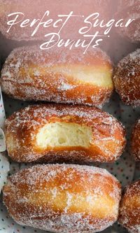 These Perfect Sugar Donuts are chewy, fluffy, and so sweet. Covered in sugar, these yeasty donuts are easy to make and taste amazing.