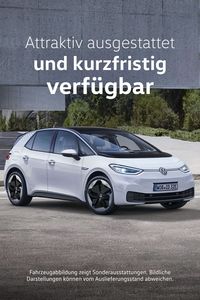 ID.3 oder ID.4 mit attraktiver Ausstattung abonnieren. 
Vollelektrischer Fahrspaß mit voller Kostenkontrolle und kurzfristigen Verfügbarkeiten.

Weitere Informationen zum DAT-Hinweis: vw.de/dat-hinweis
