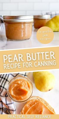 Pear Butter Recipe for Canning: No Pectin Jam Recipes - Skip the apple butter this fall and try this simple pear butter recipe instead! Made without pectin, This spiced pear butter recipe is sure to please just about everyone. It's the perfect addition to your morning toast! pear butter canning recipes | preserving fruit canning recipes | pear jam recipe no pectin | fall canning recipes